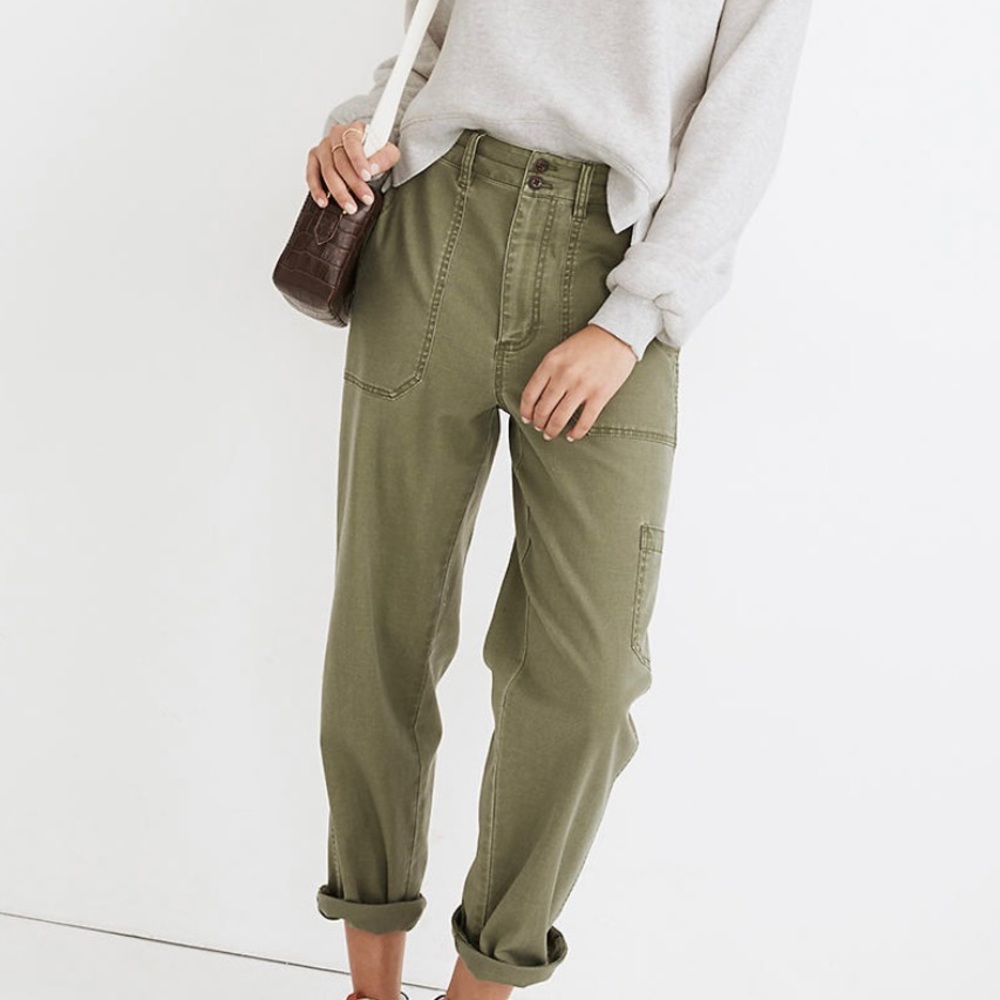 Madewell Military Straight Pant - Army Green - Size 27